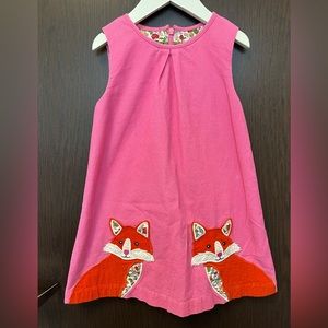 Mini Boden Girls Fox Dress 5-6Y Perfect Condition.